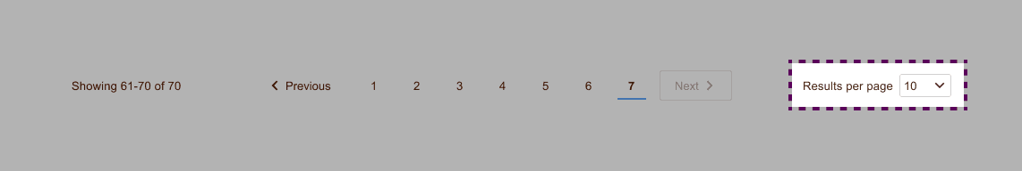 Quantity selector in pagination